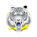 full body tiger wrestling snake tattoo design idea