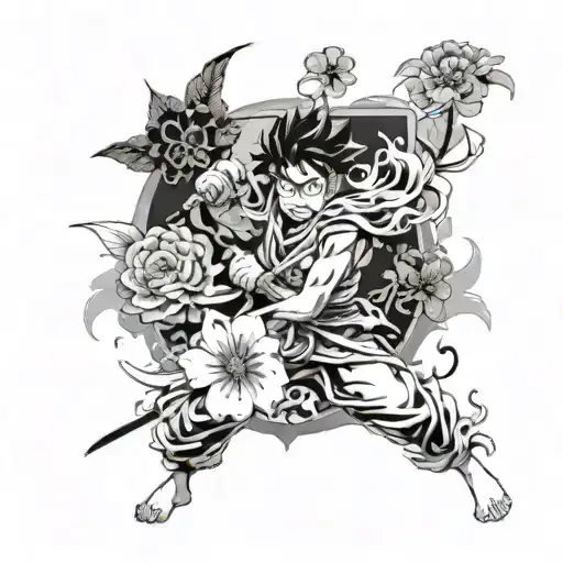flowers, jujitsu kasen, black clover, bleach, one piece tattoo design idea