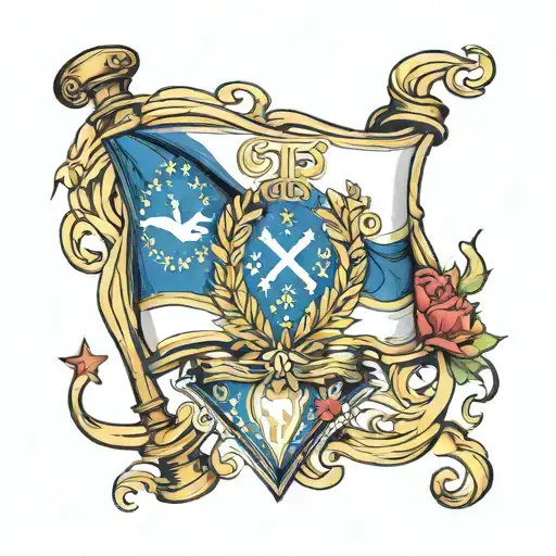 Sakartvelo EU flag inside tattoo design idea