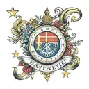 Sakartvelo EU flag inside tattoo design idea