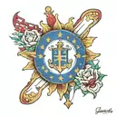 Sakartvelo EU flag inside tattoo design idea