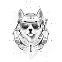 A tattoo design of a cyber security lock with paw prints and hiking boot prints surrounding it tattoo design idea