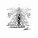 Surfboard with coordinates  tattoo design idea