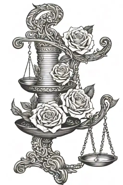 Libra Snake Scales with Roses tattoo design idea
