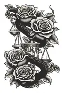 Libra Snake Scales with Roses tattoo design idea
