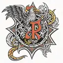 phoenix in a Maltese cross firefighter  tattoo design idea