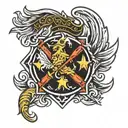 phoenix in a Maltese cross firefighter  tattoo design idea