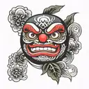 Daruma doll tattoo design idea