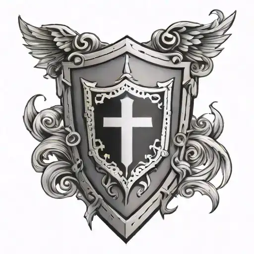 crusader shield  tattoo design idea