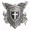 crusader shield  tattoo design idea