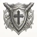 crusader shield  tattoo design idea