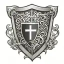 crusader shield  tattoo design idea