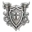 crusader shield  tattoo design idea
