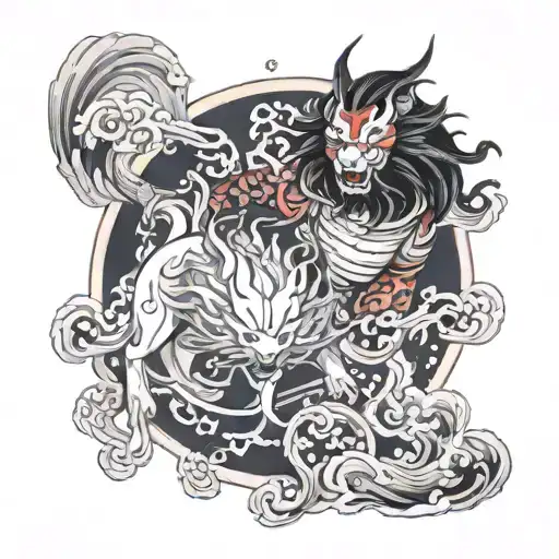 Amaterasu, Tsukiyomi and Susano'o tattoo design idea