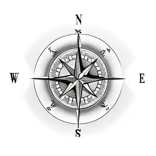 compass tattoo designed like a pocket watch, with maple leafs floating in the background tattoo design idea