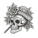 mariachi skull tattoo design idea