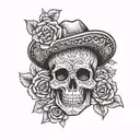 mariachi skull tattoo design idea