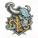 hooligan h logo tattoo design idea