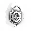 A heart-shaped lock with musical keys and stars as the keyholes tattoo design idea
