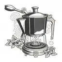 moka pot transforming tattoo design idea
