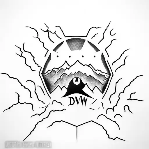 A minimalist tattoo of a mountain dew can with a spooky twist inspired by horror novels and movies tattoo design idea