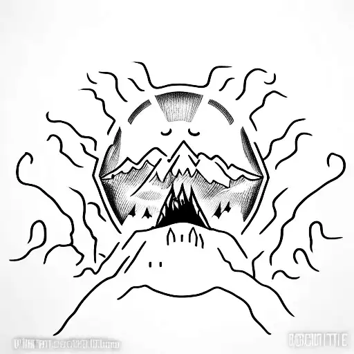 A minimalist tattoo of a mountain dew can with a spooky twist inspired by horror novels and movies tattoo design idea