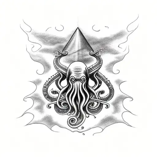 cthulhu,lighthouse on forearm tattoo design idea