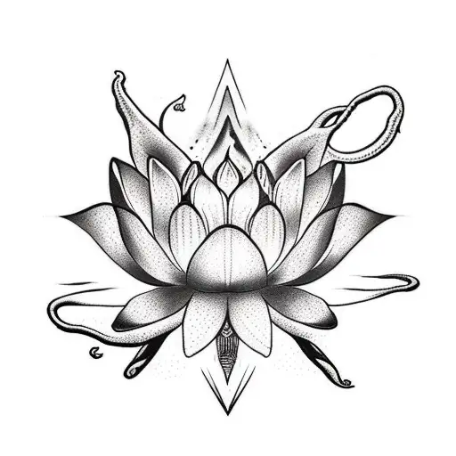 lotus flower, cthulhu,!lighthouse on forearm tattoo design idea