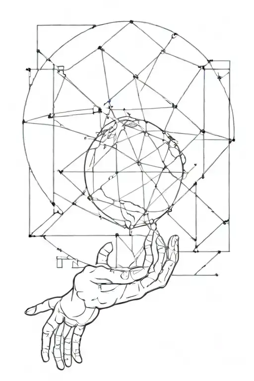 atlas holding world contain geometric shapes inspired tattoo design idea