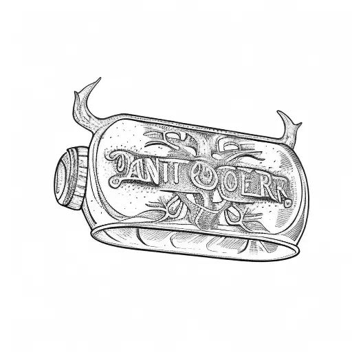 antler liquor bar tattoo design idea