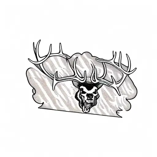 antler liquor bar tattoo design idea