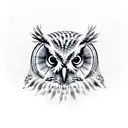 Owl, greek statue, tree, clock tattoo design idea