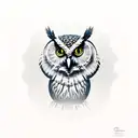 Owl, greek statue, tree, clock tattoo design idea