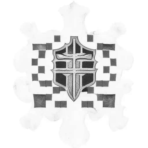 italian flag with irish cross tattoo design idea