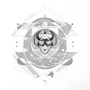 Moon tattoo, minimalistic, all black, geometric shapes, sailor moon, seelensplitter tattoo design idea