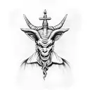 baphomet with puppet priest tattoo design idea