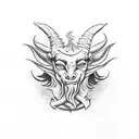 baphomet with puppet priest tattoo design idea