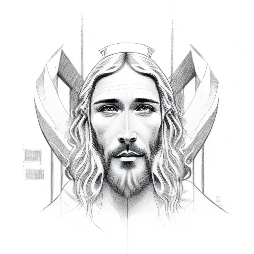 Jesus Cristo sorrindo tattoo design idea