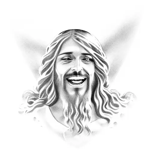Jesus Cristo sorrindo tattoo design idea