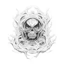 Combine horror and abstract art in a tattoo featuring a monstrous creature emerging from a swirling vortex of colors tattoo design idea