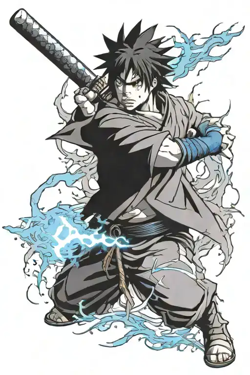 Sasuke with his hand crackling with blue lightning, ready to unleash the Chidori. Consider i tattoo design idea