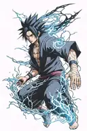 Sasuke with his hand crackling with blue lightning, ready to unleash the Chidori. Consider i tattoo design idea