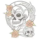 Akatsuki clan day of the dead theme  tattoo design idea