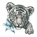 tigger whith blue and tulipan   tattoo design idea