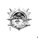 Caribbean beach  tattoo design idea