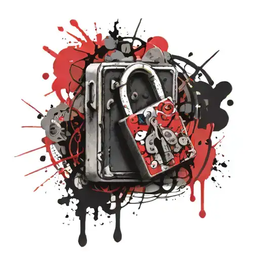 lock and key unlocking tattoo design idea