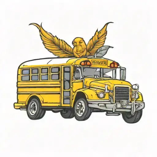 school bus tattoo design idea