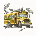 school bus tattoo design idea