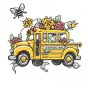 school bus tattoo design idea