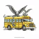 school bus tattoo design idea